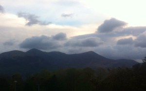 The Macgiollacuddyreeks - taken while lying on my hotel bed looking out of the window